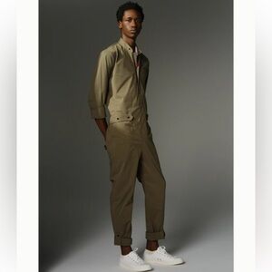 RD Risen Division In Jumpsuits we Trust Wilde Olive green seersucker jumpsuit S